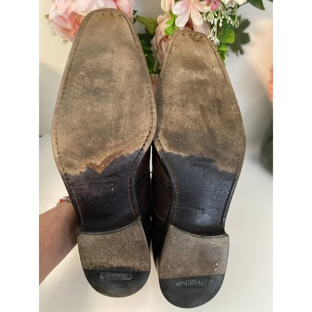 Calzoleria Harris Italy Barney's NY Handmade Oxford Wing Tip Dress Shoes Sz 10.5